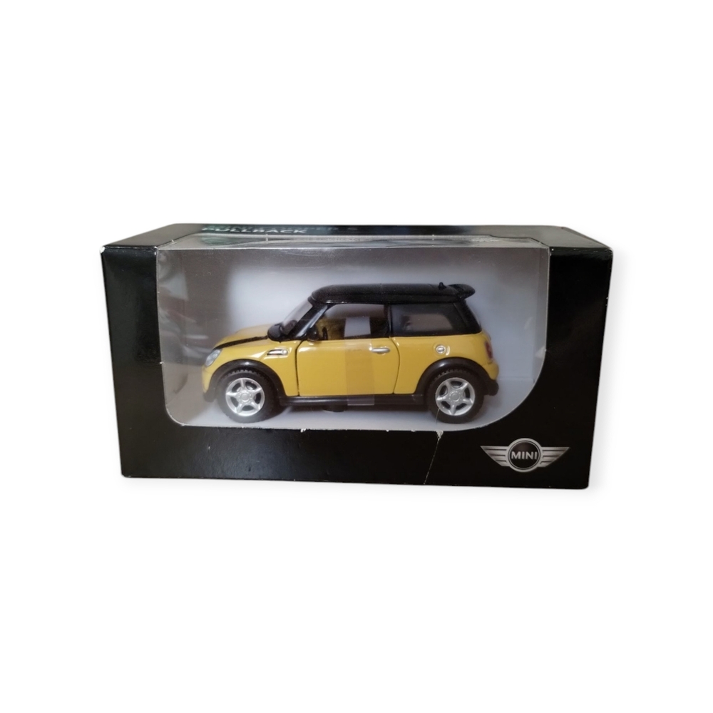 Cooper Yellow Diecast Model Pullback Car NIB